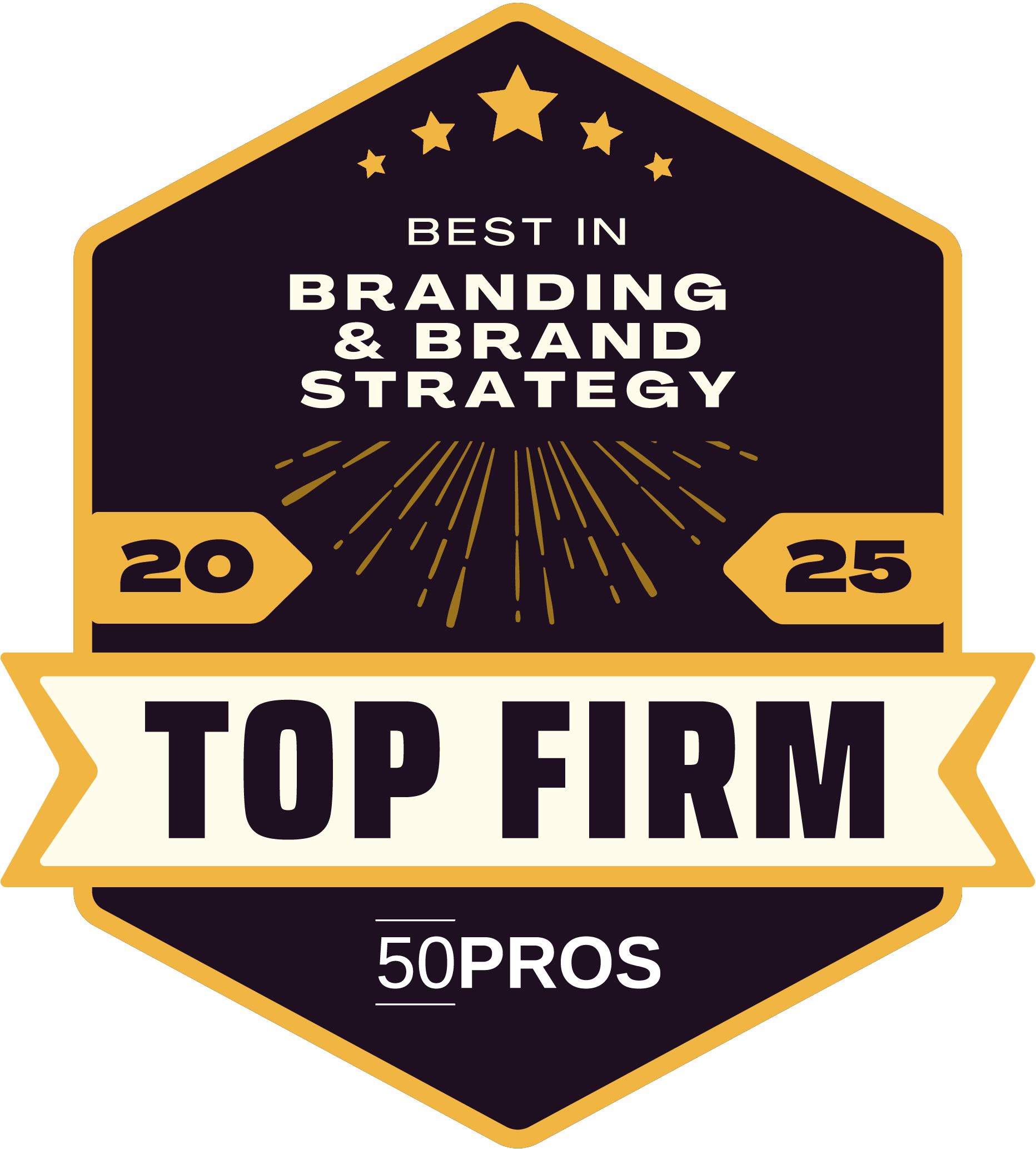 50pros best branding + brand strategy badge