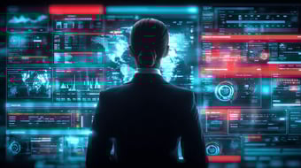  AI search marketer looking at data and analytics fom ai search generative engine optimization 
