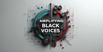 Amplifying Black Voices Black History Month 2024 abstract image 