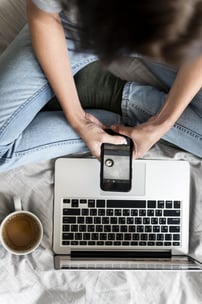  woman-posting-coffee-photo-P52MCE4 