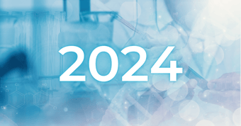  2024 graphic for New Year's resolutions for B2B health tech PR + marketing agency 