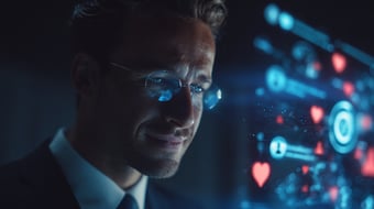  Life sciences health tech professional looking at digital ads analytics 