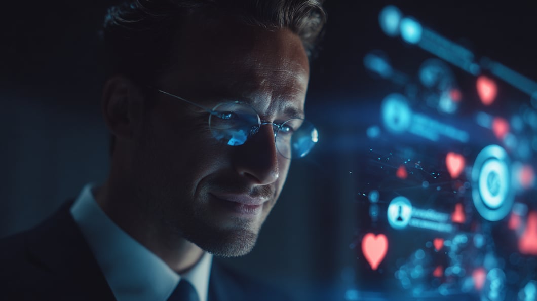 Life sciences health tech professional looking at digital ads analytics 