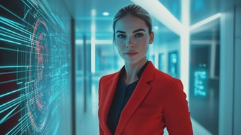 woman in futuristic medtech communications