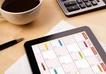 Tablet and coffee mug 
