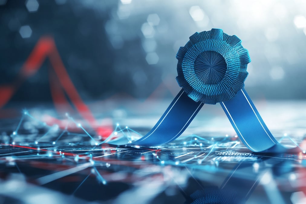 Award submissions for healthcare tech or life sciences awards abstract ribbon