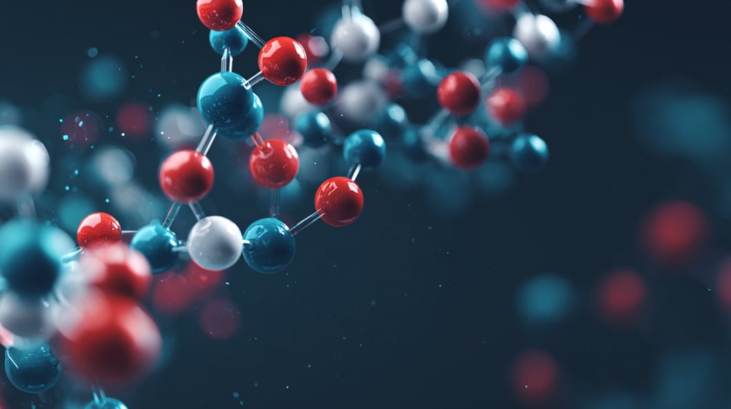 high tech realistic illustration of peptides life sciences 