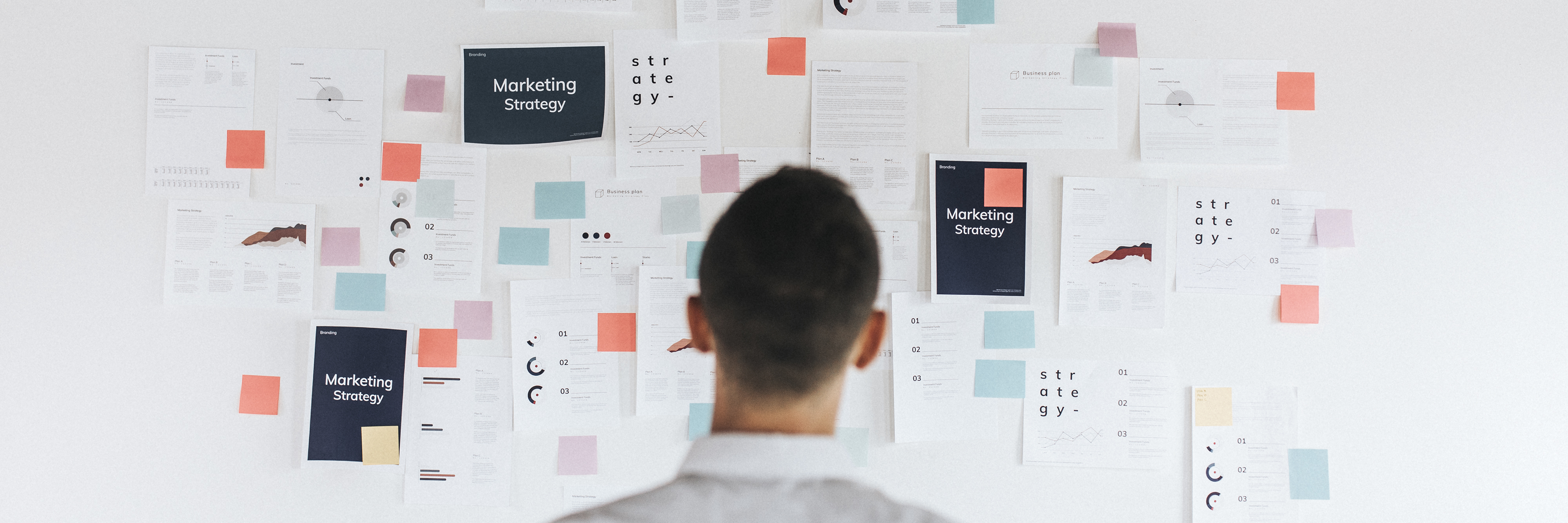 businessman looking at marketing plan